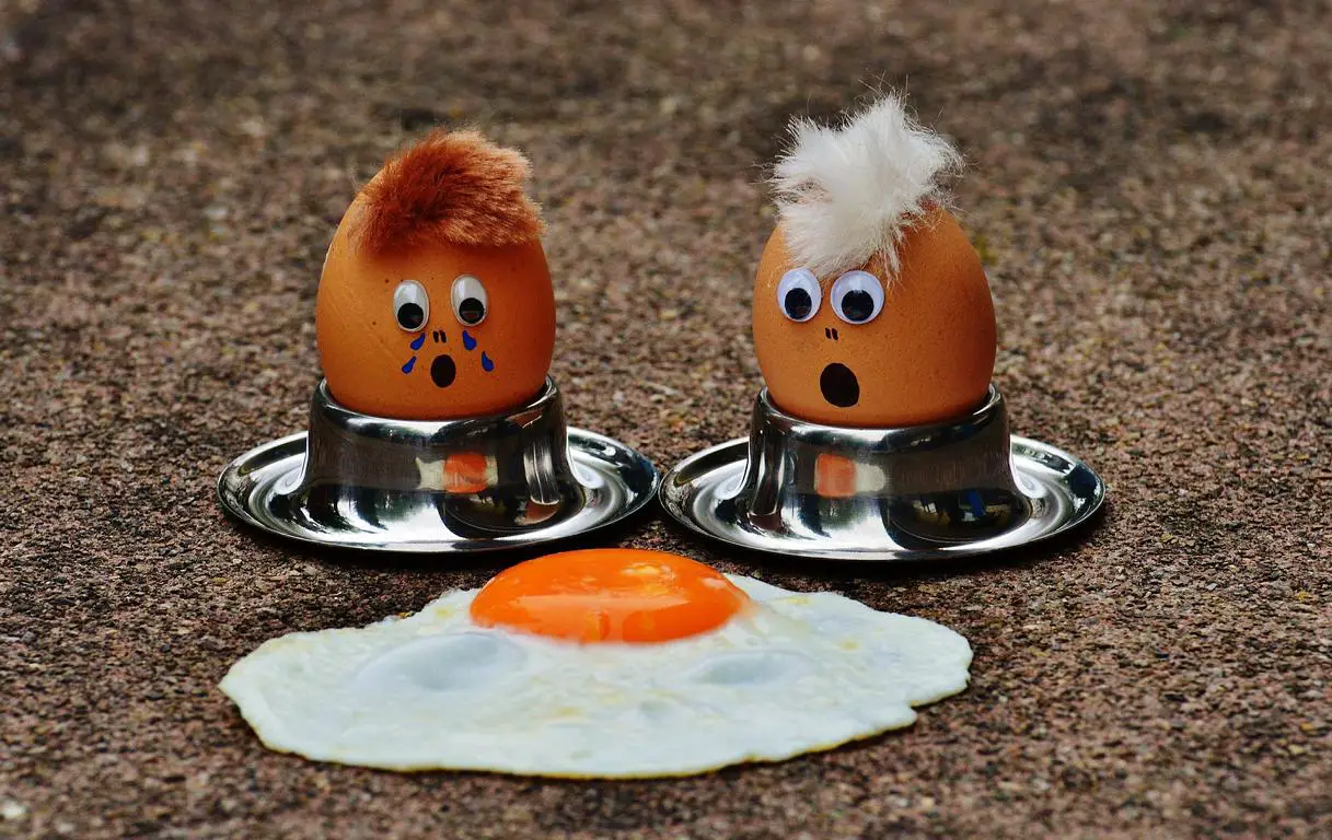 Harte Eier und Spiegelei